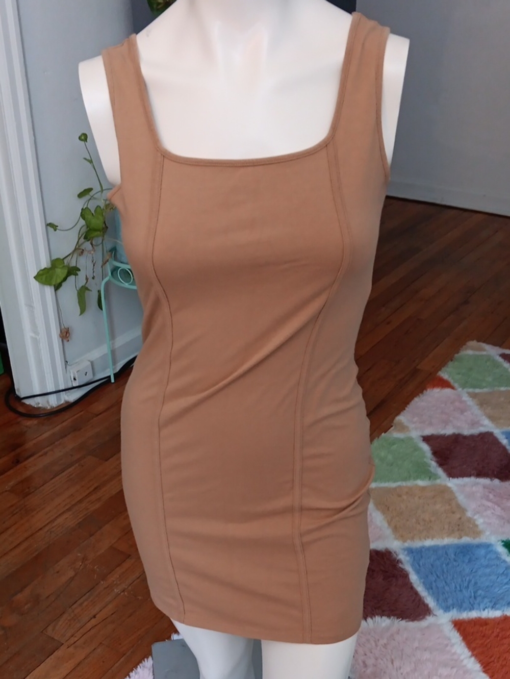 wild fable Tan Sleeveless Mini Bodycon Dress